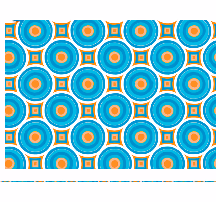 Papier peint salon cercles bleus abstraits répétitifs - TenStickers