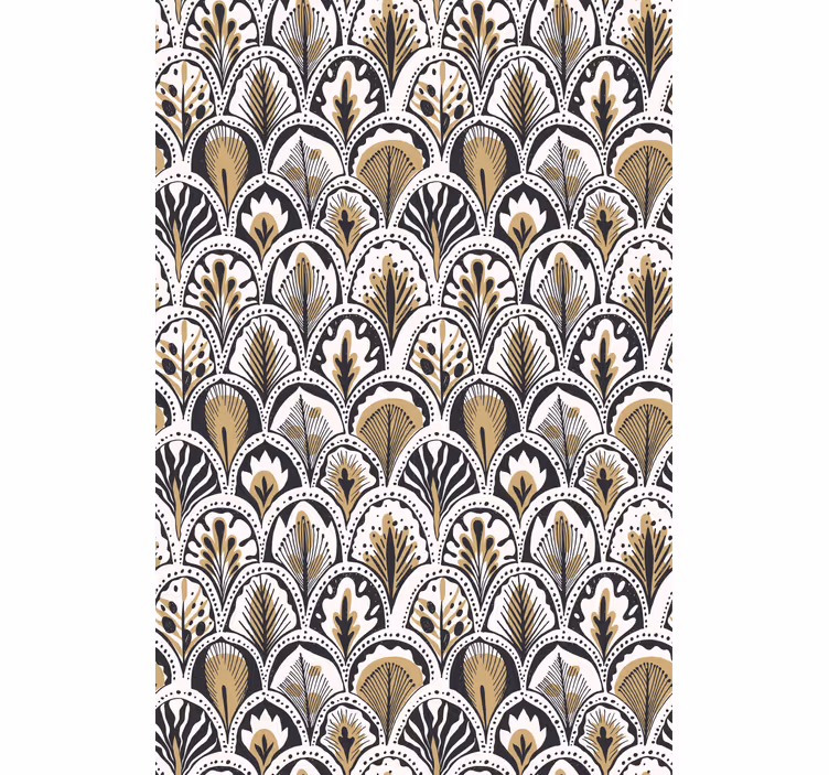 Papier peint floral motif doré - TenStickers