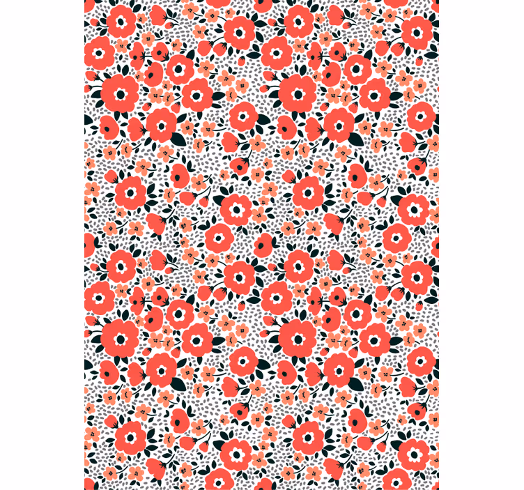 Papier peint floral motif abstrait de coquelicots rouges - TenStickers