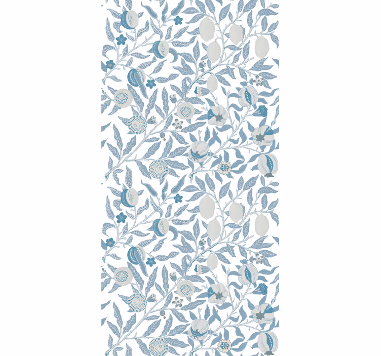 Papier peint floral fleurs bleues style victorien - TenStickers