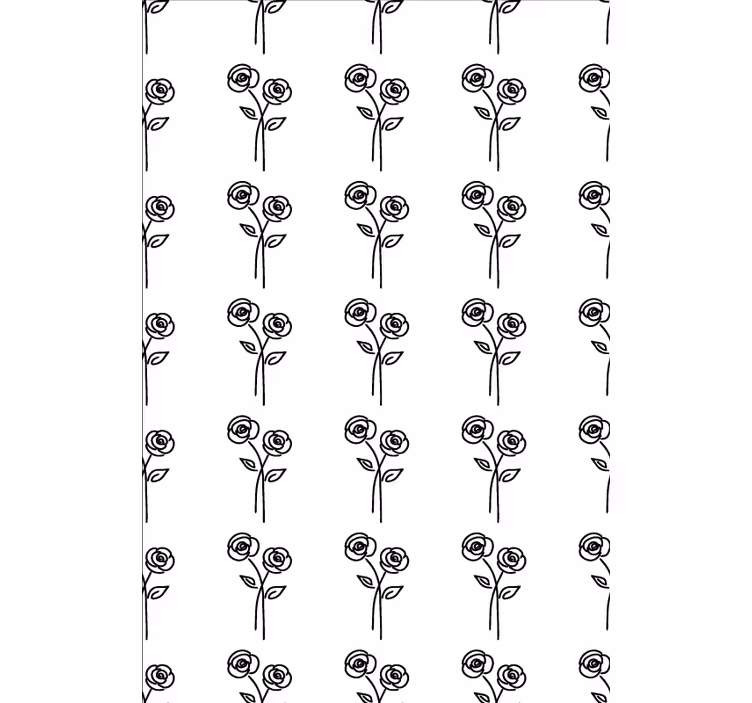 Papier peint floral design minimaliste de roses - TenStickers