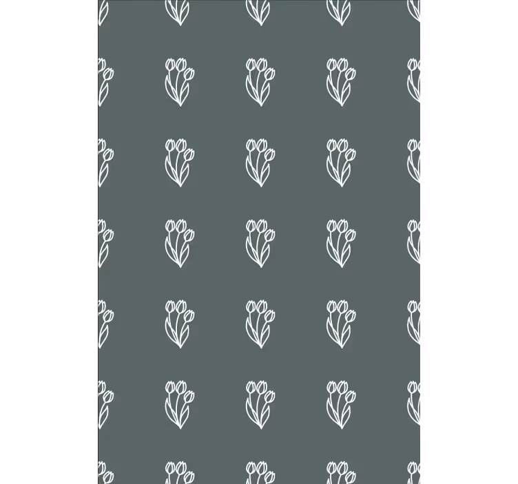 Papier peint floral ligne de design de tulipes - TenStickers