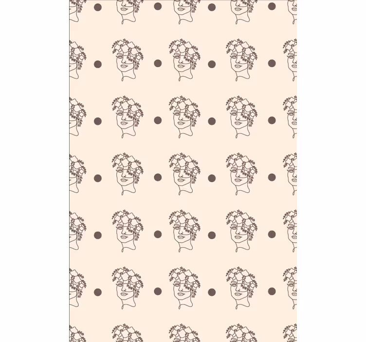 Papier peint floral silhouette de femme minimaliste - TenStickers