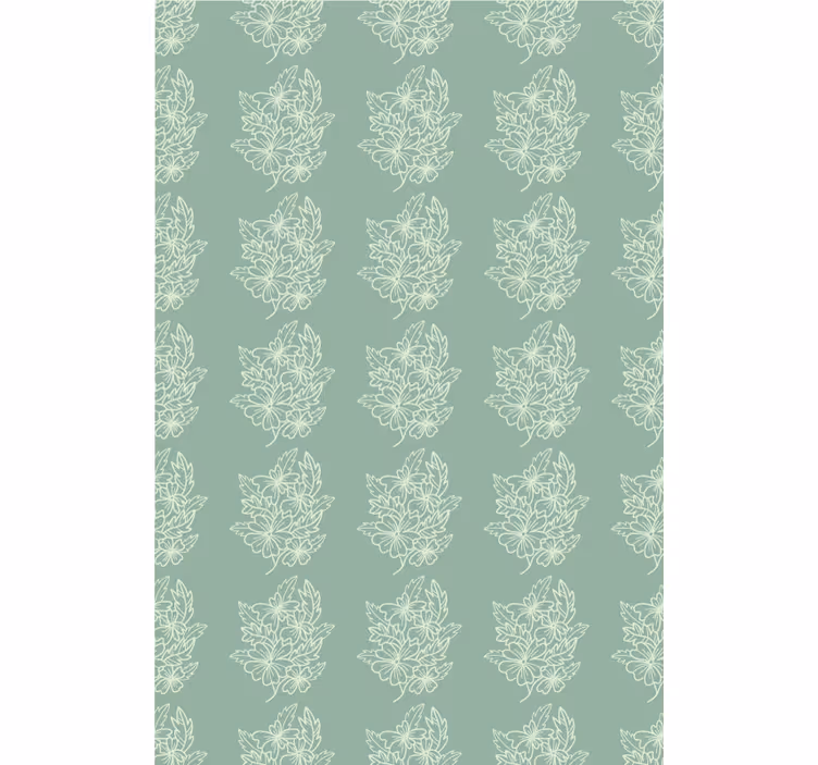 Papier peint floral fleur verte minimaliste agréable - TenStickers