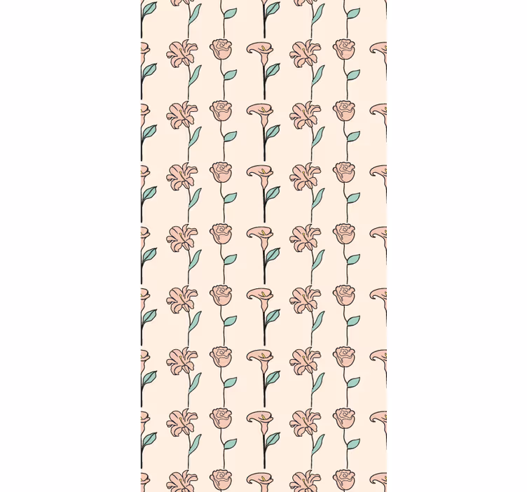 Papier peint fleuri design original fleurs minimalistes - TenStickers