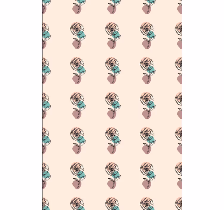 Papier peint fleuri design floral en ligne avec marguerite - TenStickers