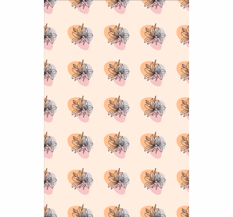 Papier peint fleuri duo de fleurs design minimaliste - TenStickers