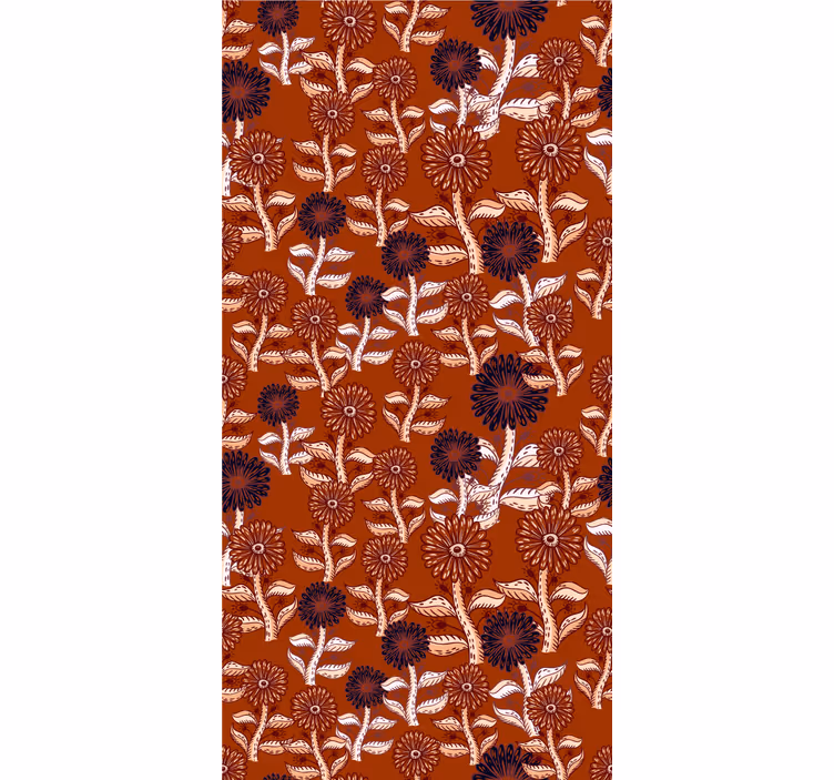 Papier peint fleuri design abstrait de tournesols africains - TenStickers