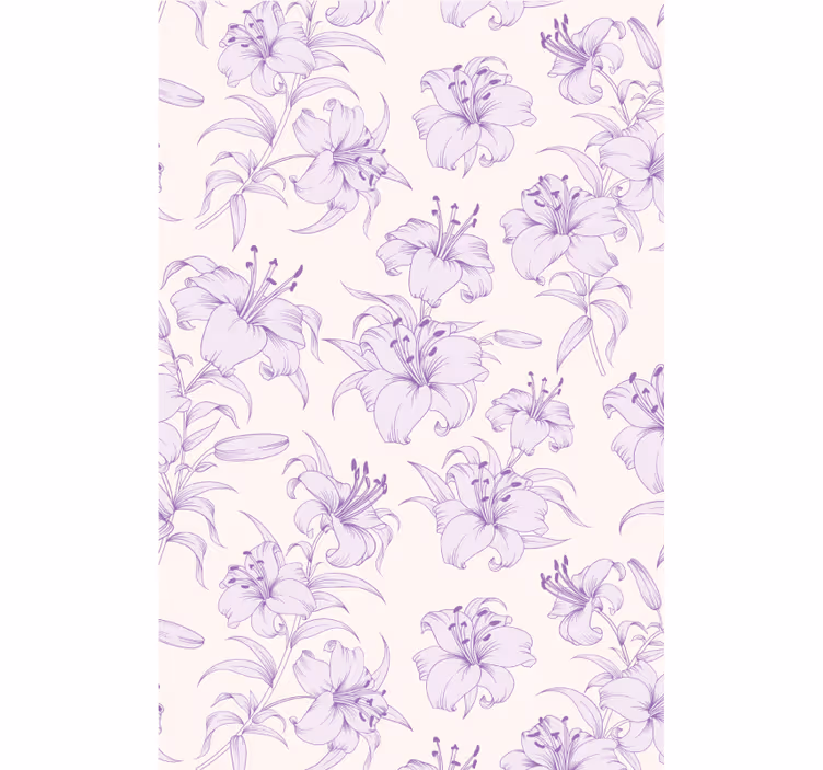 Papier peint fleuri design de lys en fleurs - TenStickers