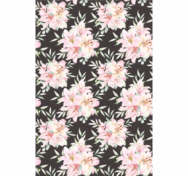 Papier peint fleuri motif de nénuphars aquarelle - TenStickers