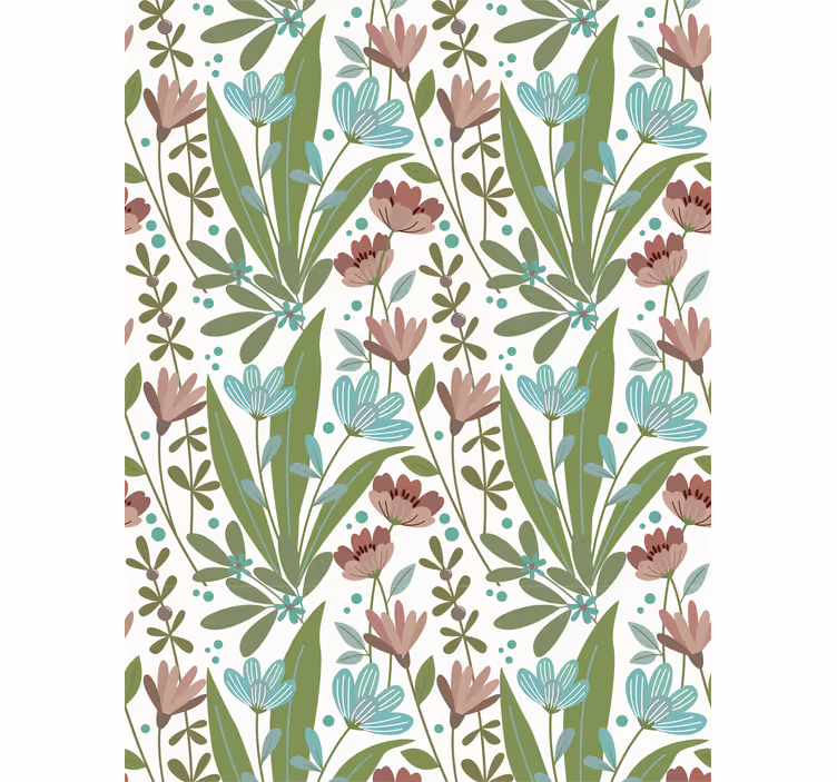 Papier peint fleuri style floral "granny chic" - TenStickers