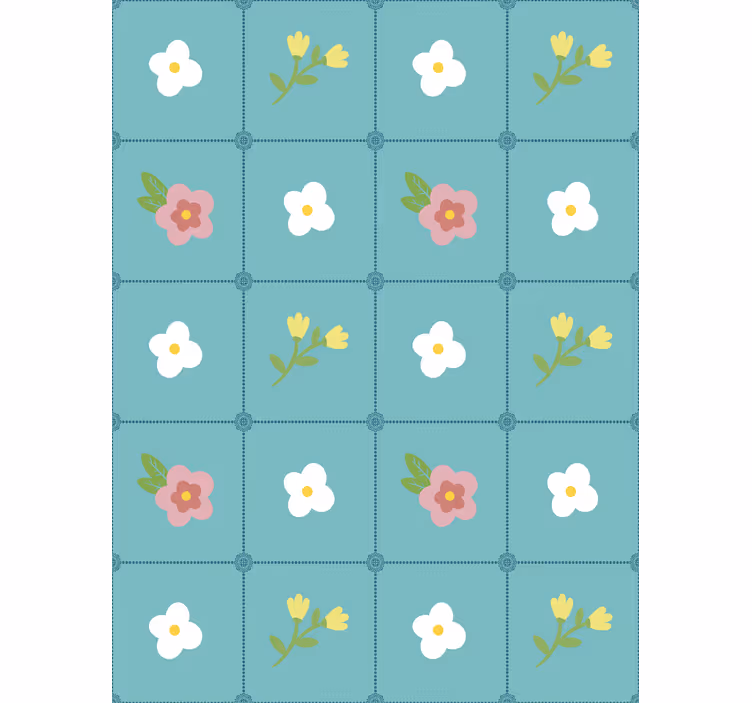 Papier peint fleuri style "granny chic" - TenStickers