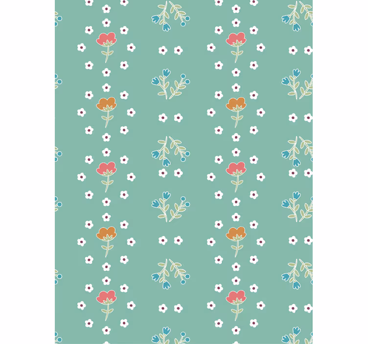 Papier peint fleuri motif "granny chic" - TenStickers