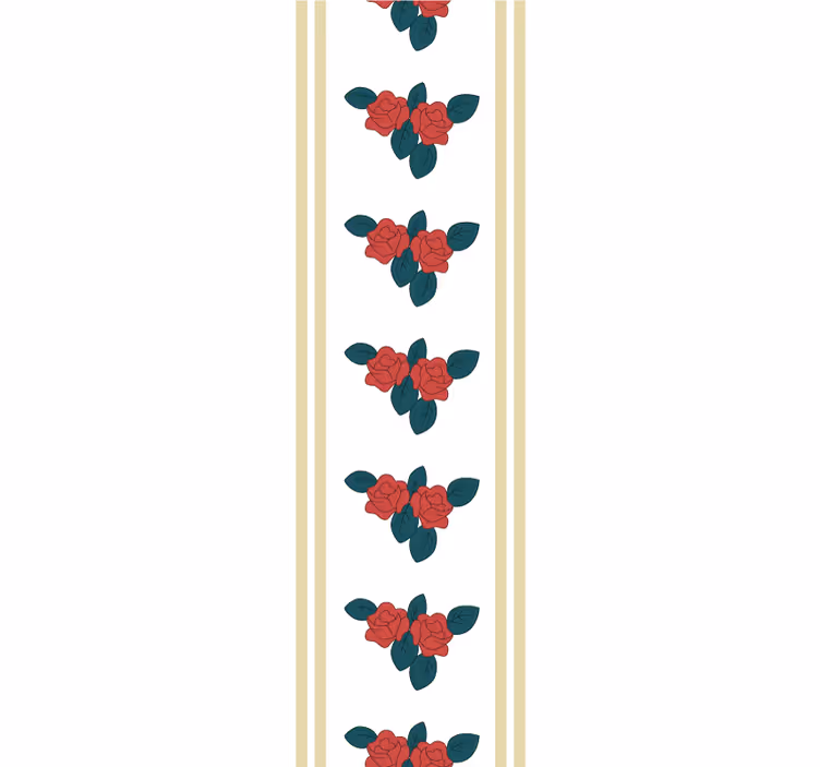 Papier peint chambre motif roses rouges shabby chic - TenStickers