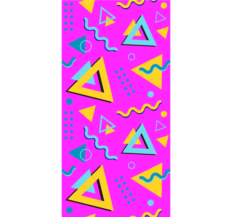 Papier peint chambre motifs géométriques rétro années 80 - TenStickers