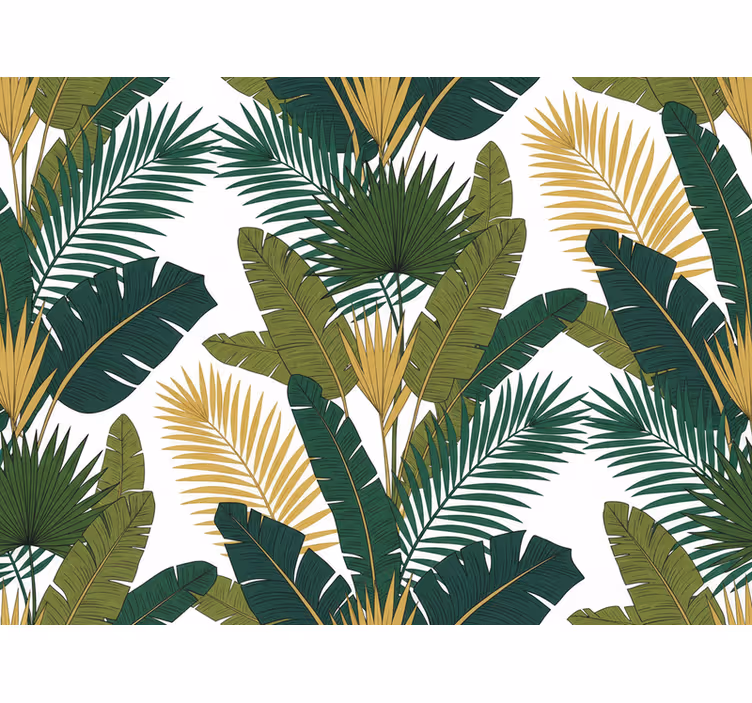 Papier peint salon feuilles de palmier luxueuses - TenStickers