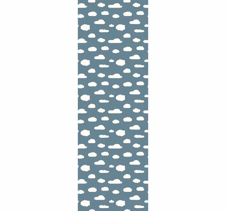 Papier peint chambre motif blanc sur fond bleu - TenStickers