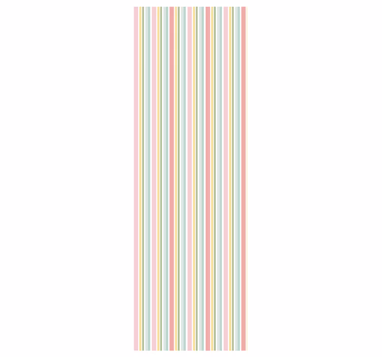 Papier peint chambre design rayé pastel multicolore - TenStickers