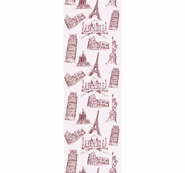 Papier peint chambre motifs des monuments célèbres - TenStickers