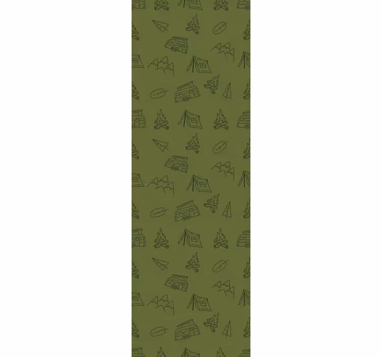 Papier peint chambre paysages de montagne sur vert - TenStickers