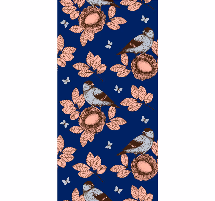 Papier peint chambre nid d'oiseau bleu africain - TenStickers