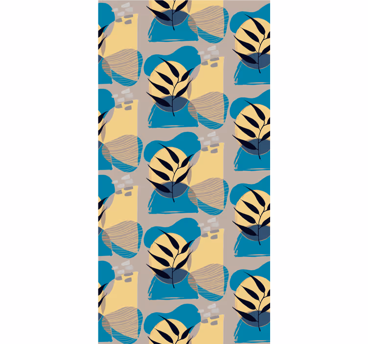 Papier peint chambre motif abstrait bleu africain - TenStickers