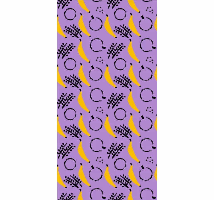 Papier peint chambre design banane violette africaine - TenStickers