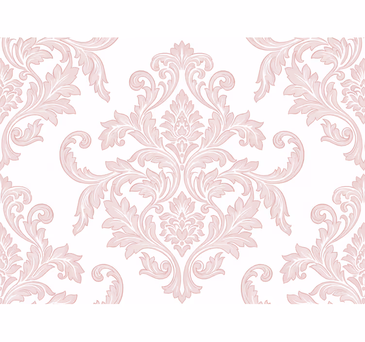 Papier peint baroque damassé rose pâle - TenStickers