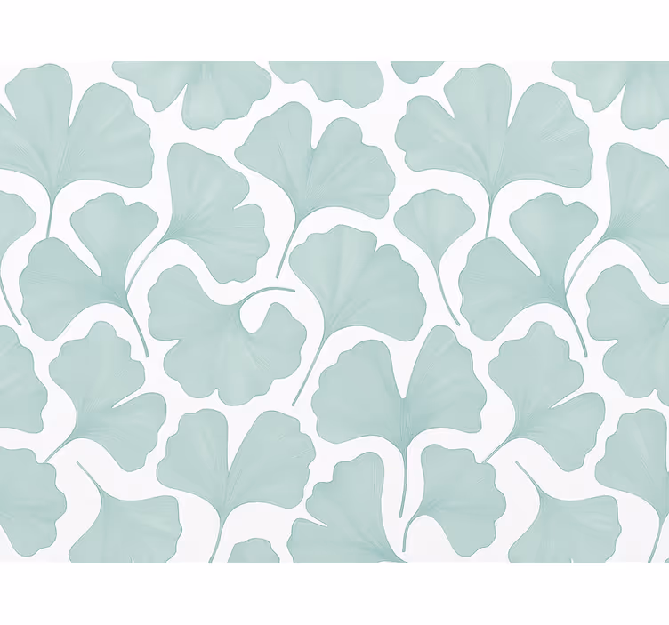 Papier peint feuillage feuilles de ginkgo bleu-vert - TenStickers