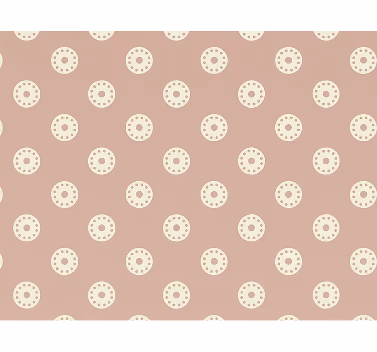 Papier peint cercles médaillons roses poussiéreux - TenStickers