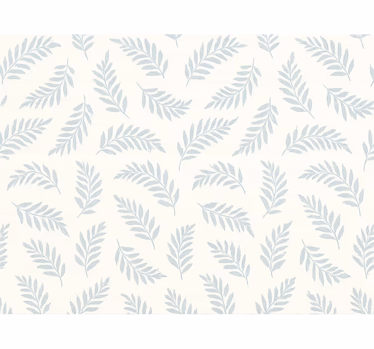 Papier peint feuillage fougère bleue légère et aérée - TenStickers