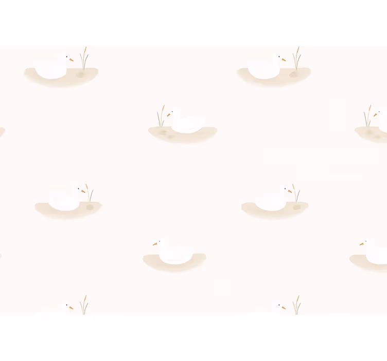 Papier peint oiseaux Étang de cygnes blanc chaud - TenStickers