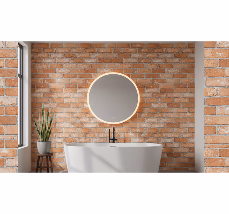 Papier peint pierre briques orange froides - TenStickers