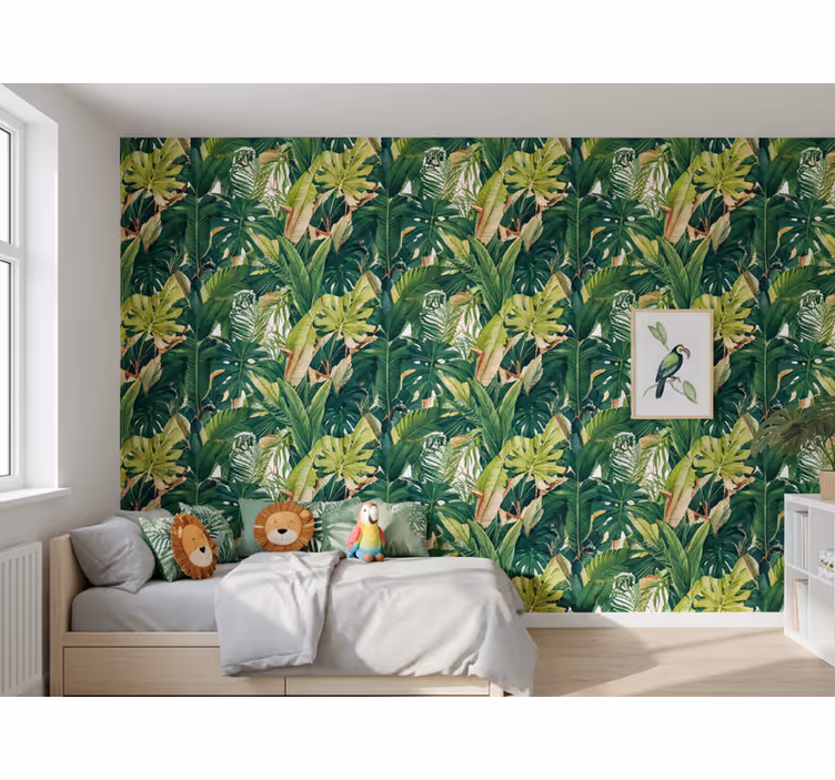 Papier peint feuillage feuilles de forêt réalistes - TenStickers