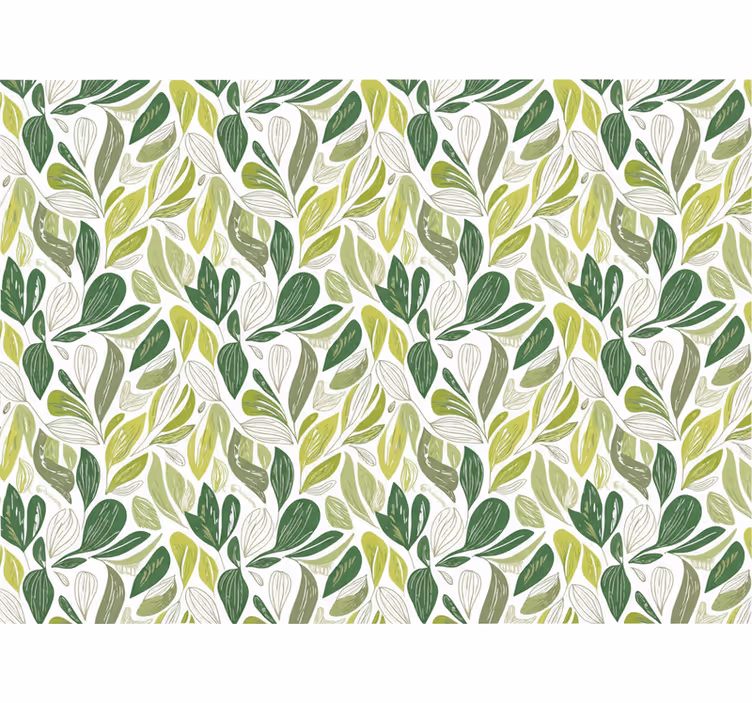 Papier peint feuillage motif feuillage vert et beige - TenStickers