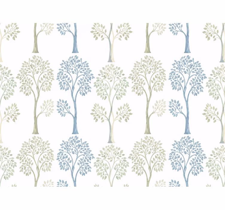Papier peint feuillage design d'arbre vintage clair - TenStickers