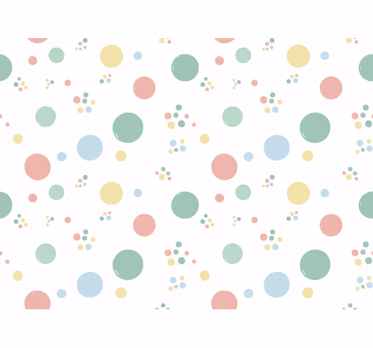 Papier peint cercles petits points doux - TenStickers