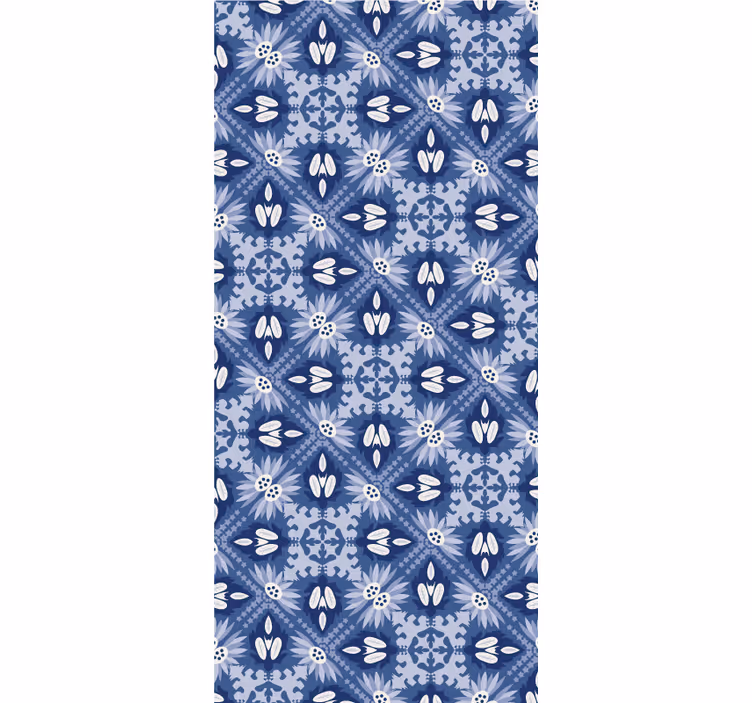 Papier peint bleu ornemental - TenStickers