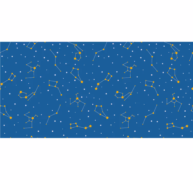 Papier peint bleu graphique constellations ciel - TenStickers