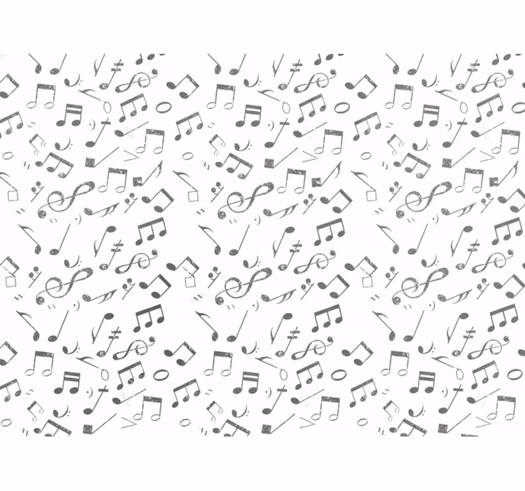 Papier peint blanc notes de musique - TenStickers