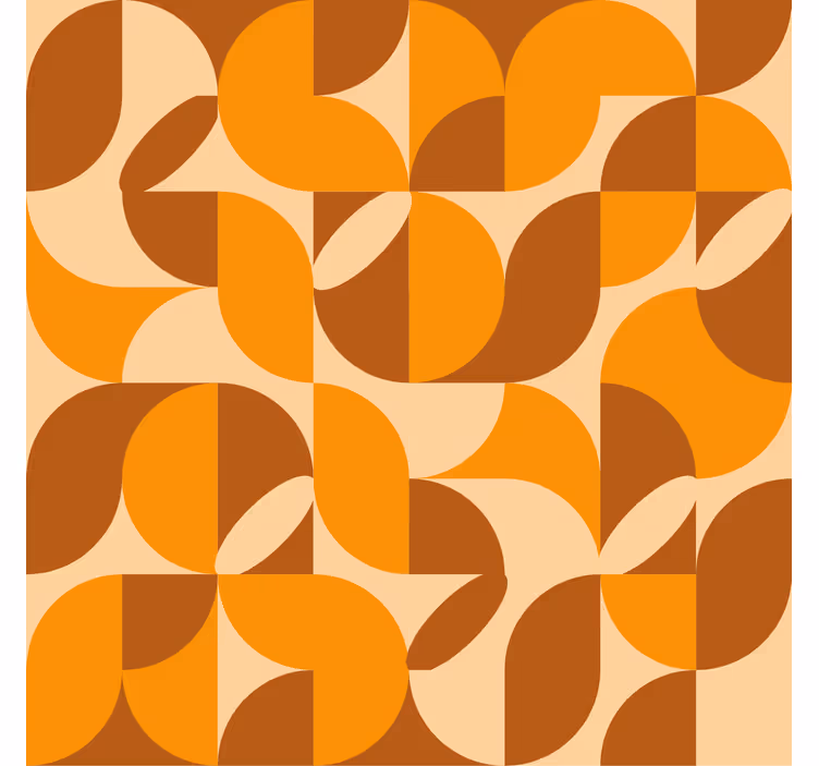 Papier peint orange motifs rétro oranges - TenStickers