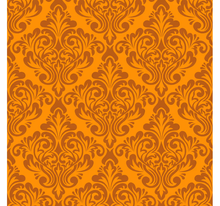 Papier peint orange damassé vintage - TenStickers