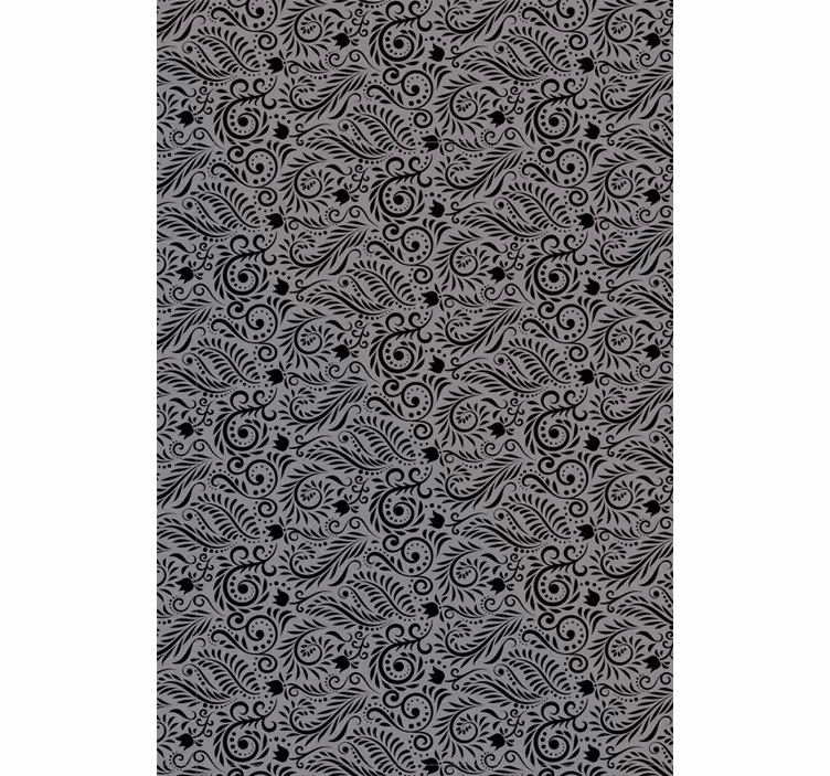Papier peint gris motifs tourbillons ornés - TenStickers