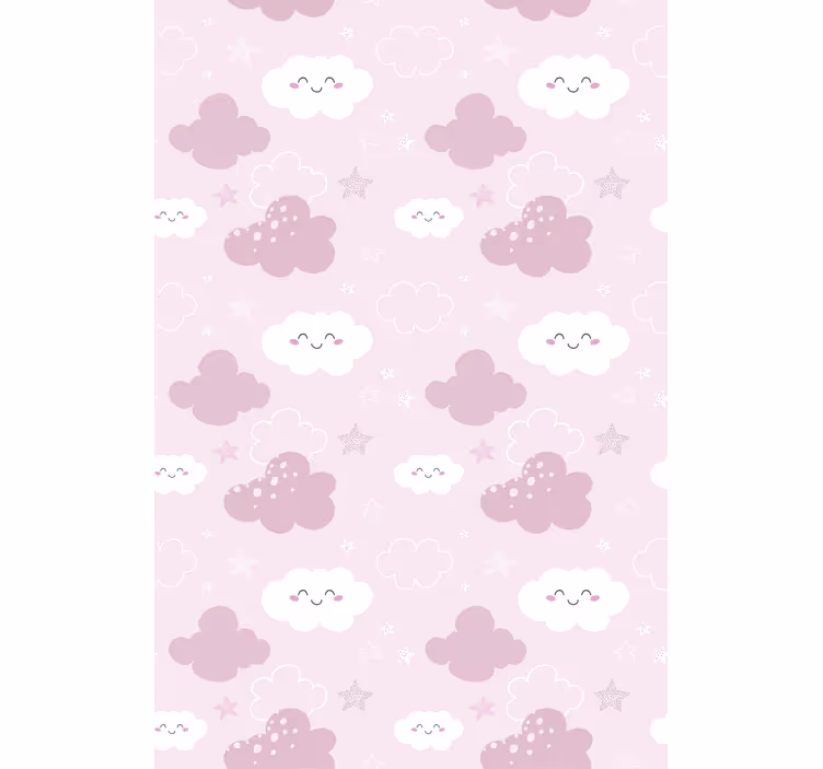 Papier peint rose fond rose avec blanc heureux - TenStickers