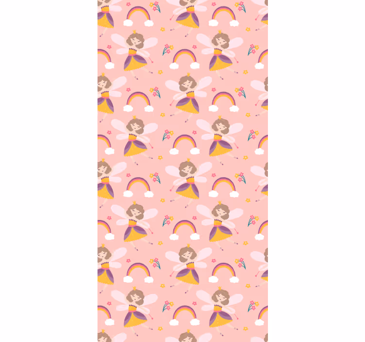 Papier peint rose princesse fée - TenStickers