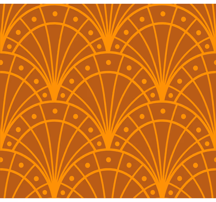 Papier peint terracotta orange élégant art déco - TenStickers