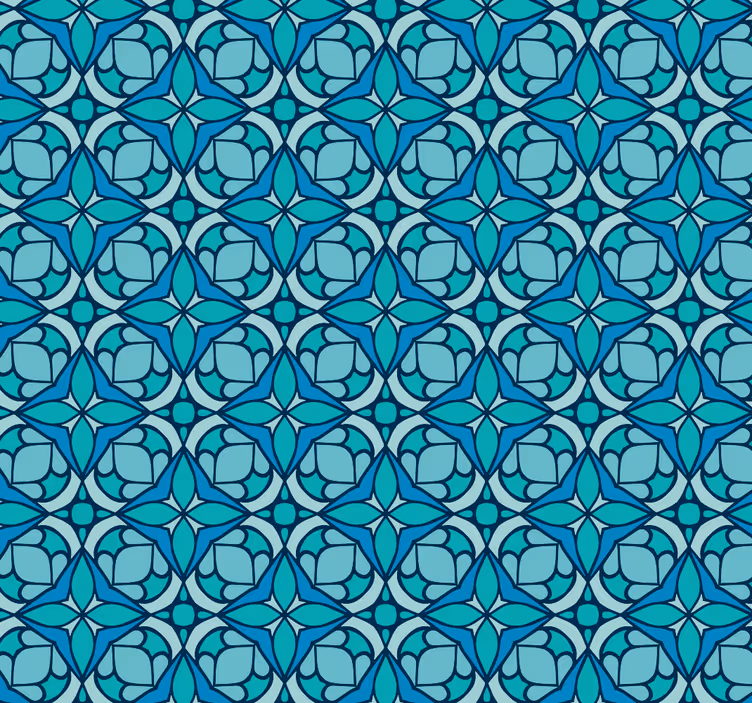 Papier peint salle de bain deco bleu - TenStickers