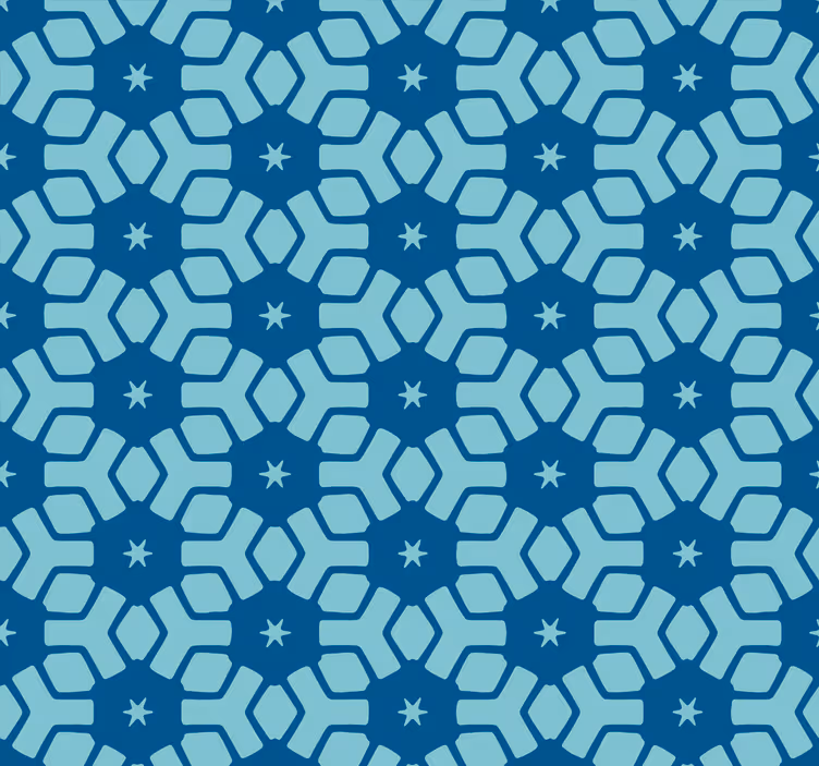 Papier peint salle de bain carrelage bleu - TenStickers