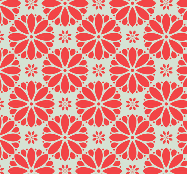 Papier peint salon géométrie florale - TenStickers