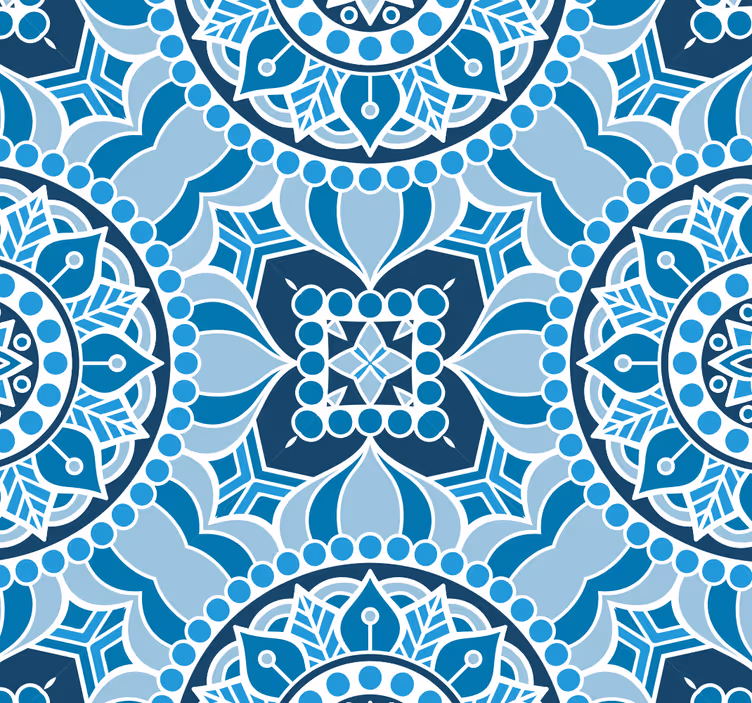 Papier peint ornemental style mandala - TenStickers
